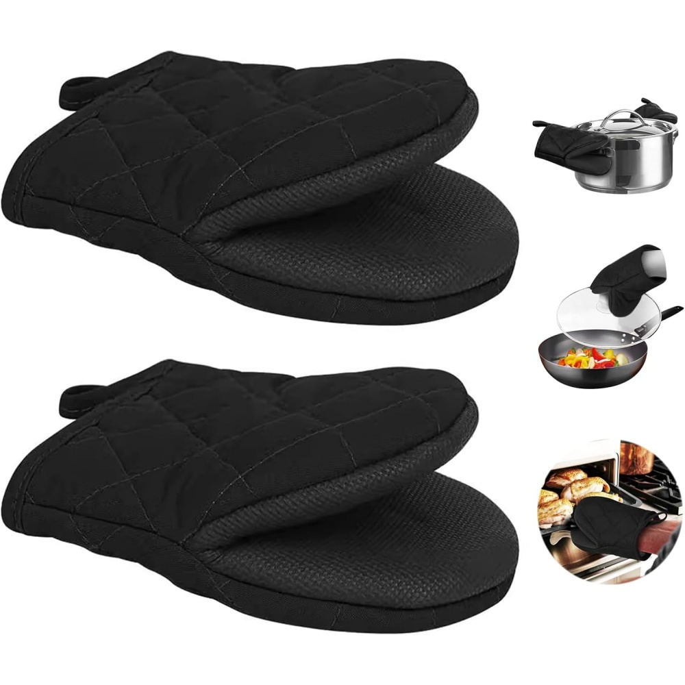 Oven Mitt Silicone - ถุงมือกันความร้อน 500 ° ถุงมือกันความร้อน F, ถุงมือย่างแบบไม่ลื่น,