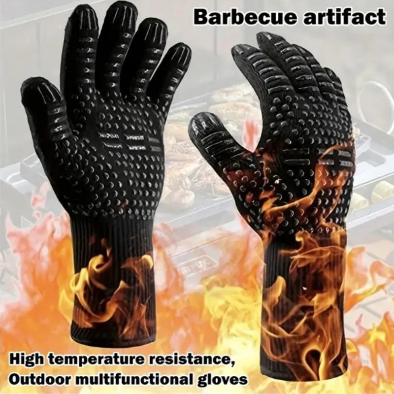 Heat Resistant Glove - ชุดถุงมือบาร์บีคิวทนความร้อนเหมาะสําหรับการอบย่างและย่างกลางแจ้ง