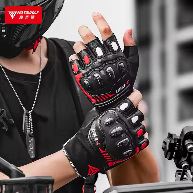 Half Finger ถุงมือรถจักรยานยนต - Motorcycle Glove Knuckle บทวิจารณ์และราคา
