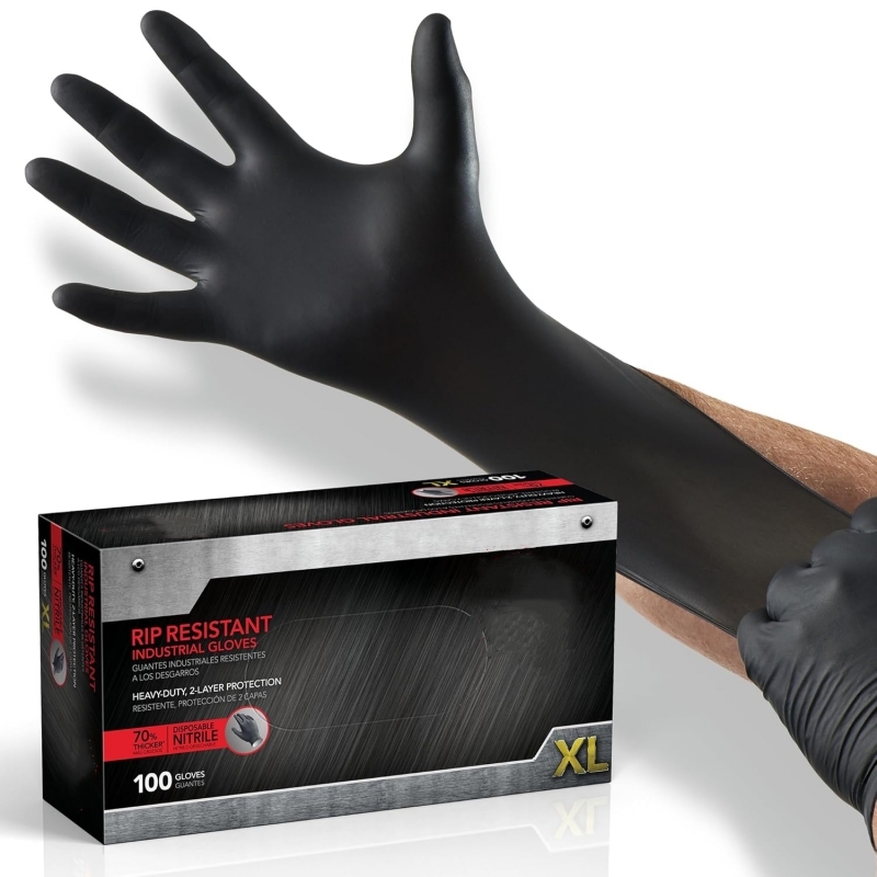 ถุงมือไนไตรล์สีดำ 100 ชิ้น ถุง - Latex Disposable Glove บทวิจารณ์และราคา